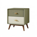 Comodino 50 x 40 x 60 cm in legno verde con 2 cassetti stile moderno