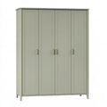 Armadio guardaroba 180 x 55 x 200 cm in legno ingegnerizzato verde salvia a 4 ante stile moderno
