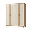 Armadio 160 x 55 x 200 cm in legno beige e naturale con 4 ante stile moderno per camera da letto