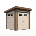 Casetta da giardino 200 x 150 x 220 cm effetto legno beige e marrone con doppia porta