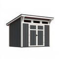Casetta da giardino 200 x 160 x 220 cm in legno grigio antracite con doppia porta stile moderno