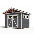 Casetta da giardino 300 x 240 x 250 cm in legno grigio antracite con doppia porta stile rustico